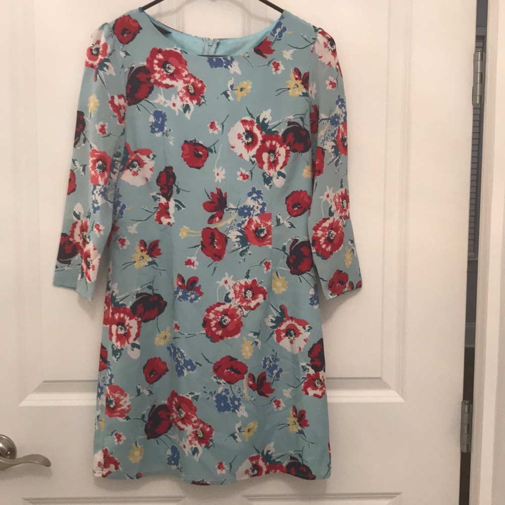 Blue floral shift dress